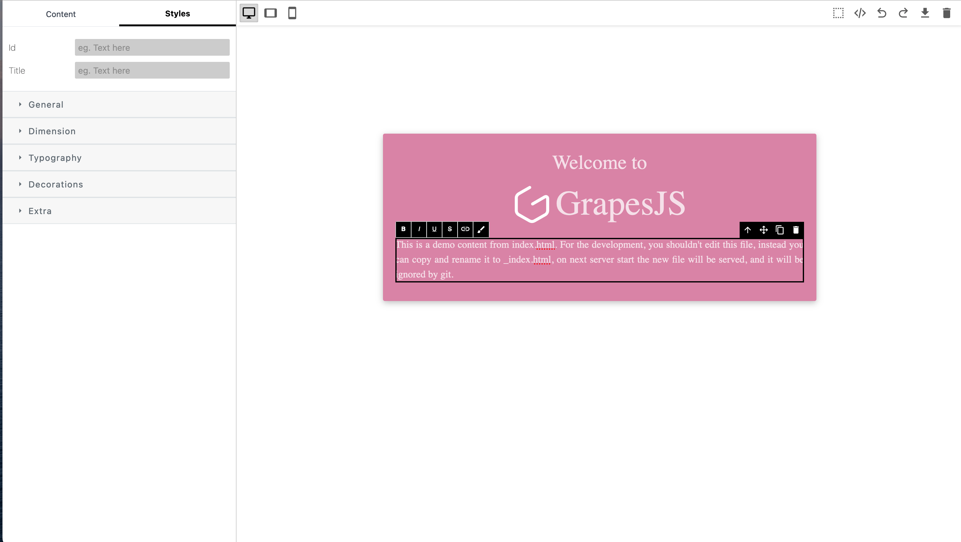Whitener Preset GrapesJS