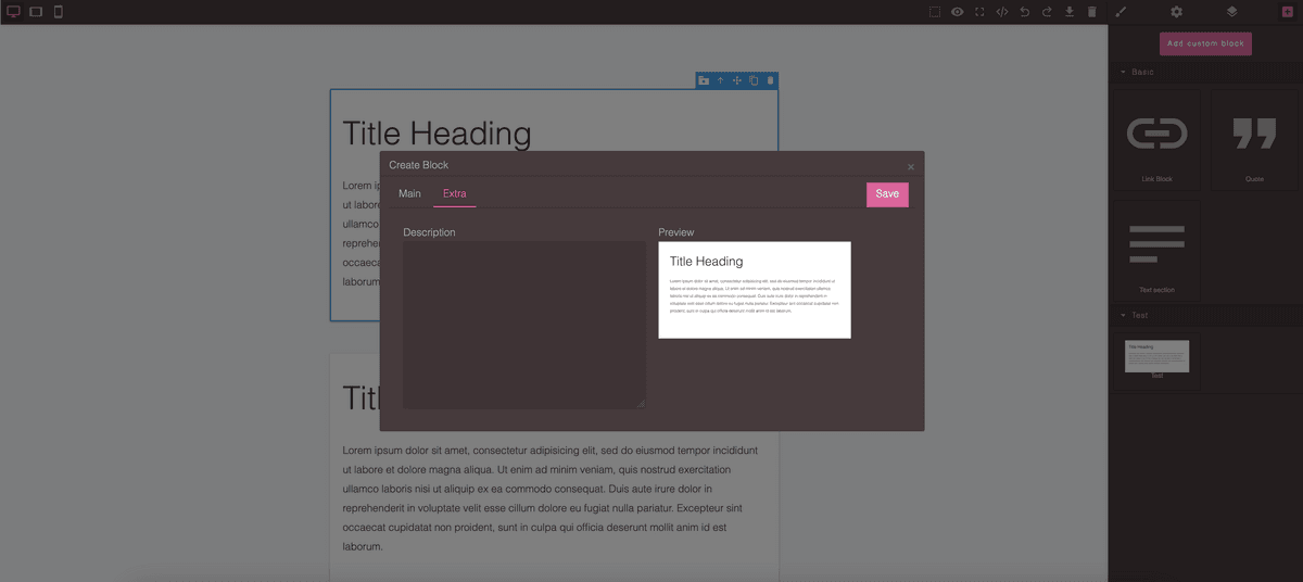 Users Blocks choose the best sets of plugins and presets for GrapesJS