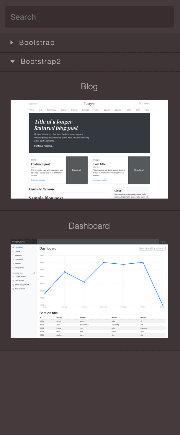 Templates Manager - choose the best sets of plugins and presets for GrapesJS