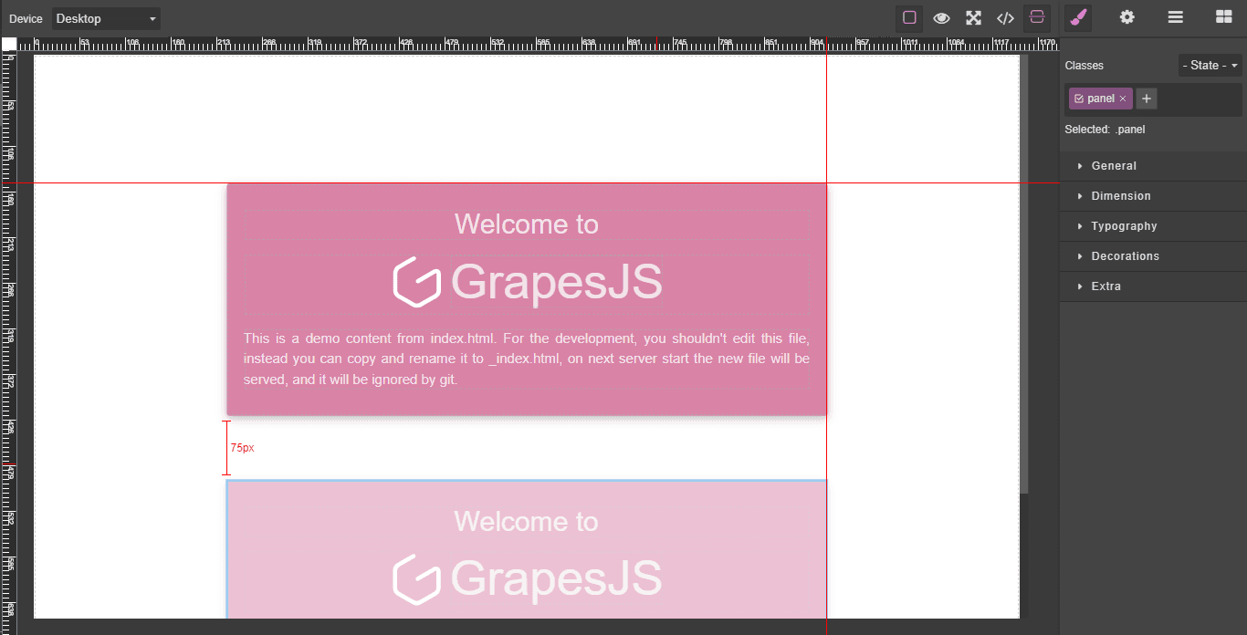 Grapesjs Rulers