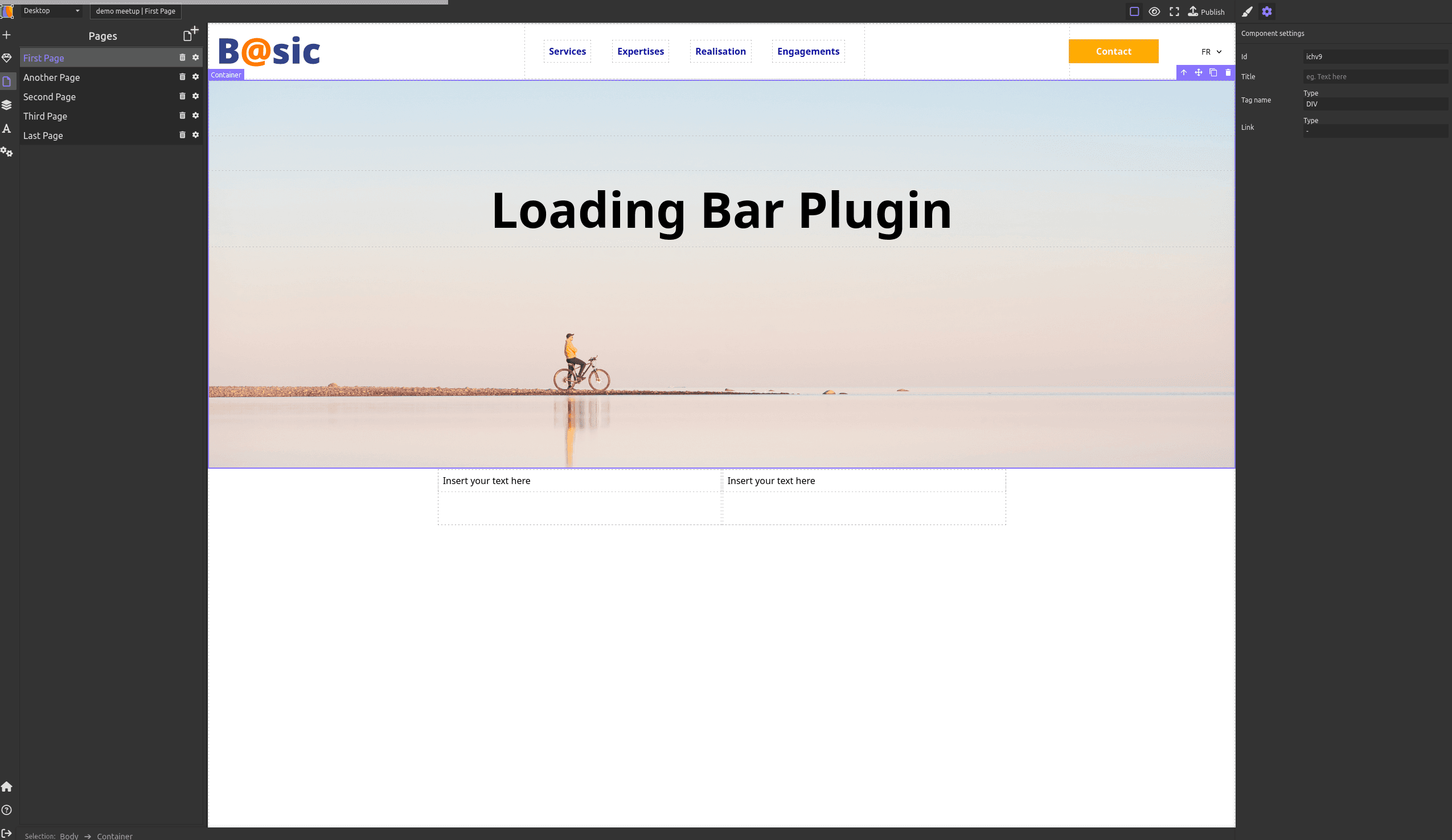 Loading Bar - choose the best sets of plugins and presets for GrapesJS
