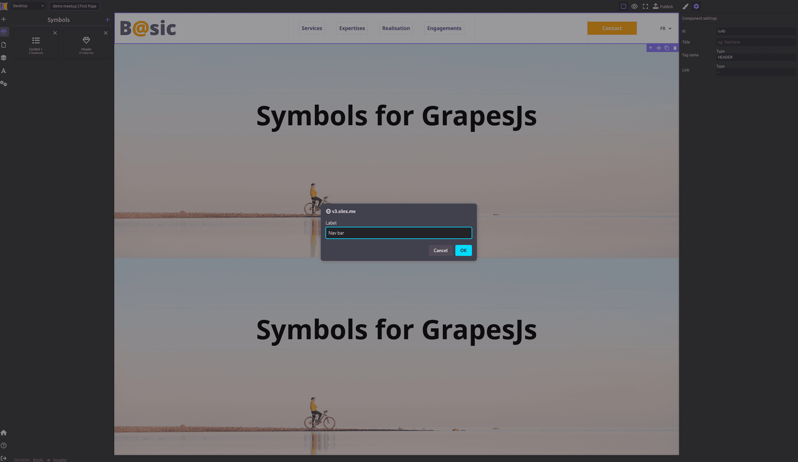 Symbols - choose the best sets of plugins and presets for GrapesJS