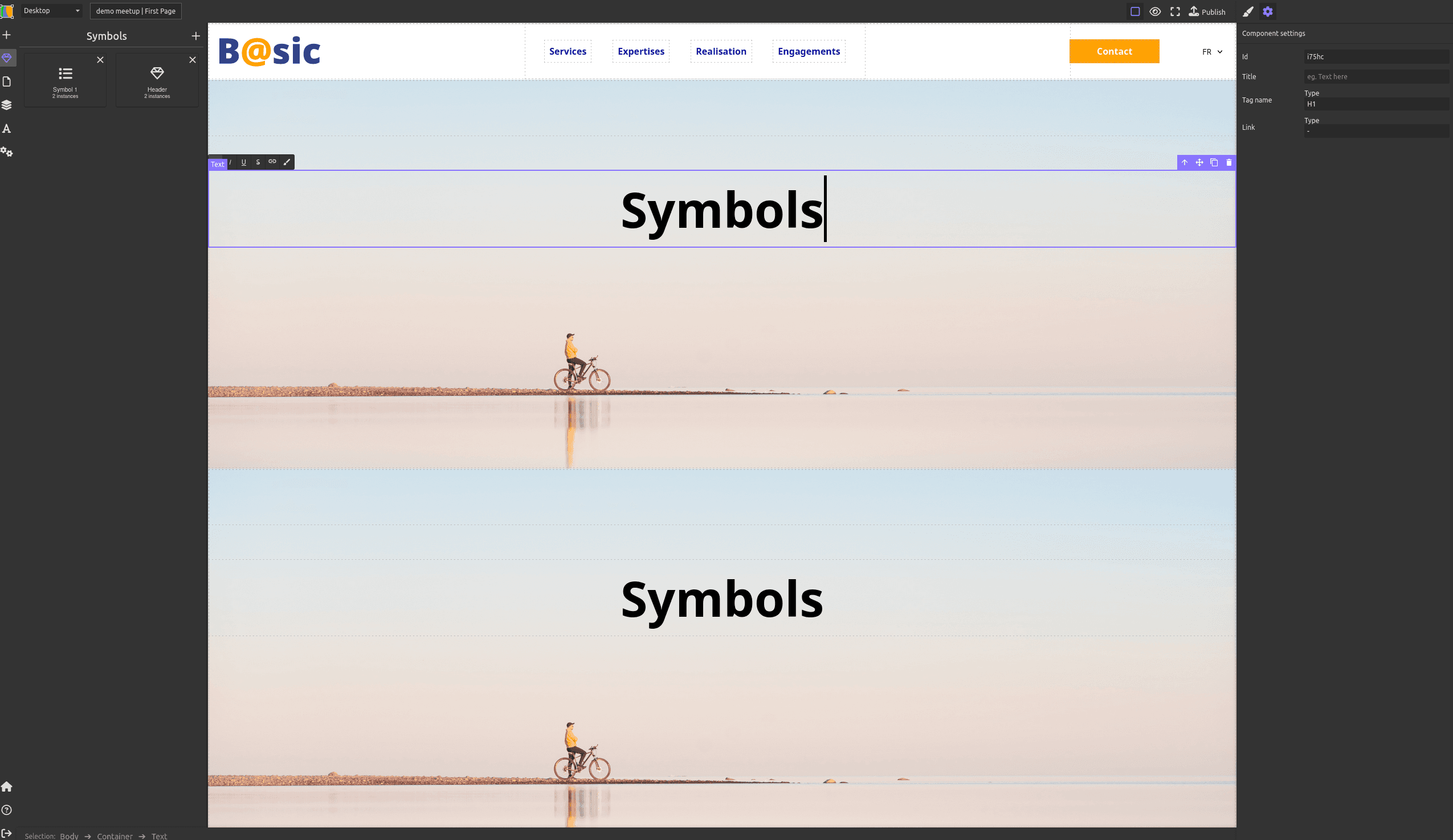 Symbols - choose the best sets of plugins and presets for GrapesJS