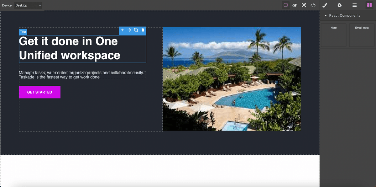 Hero React Component GrapesJS choose the best sets of plugins and presets for GrapesJS