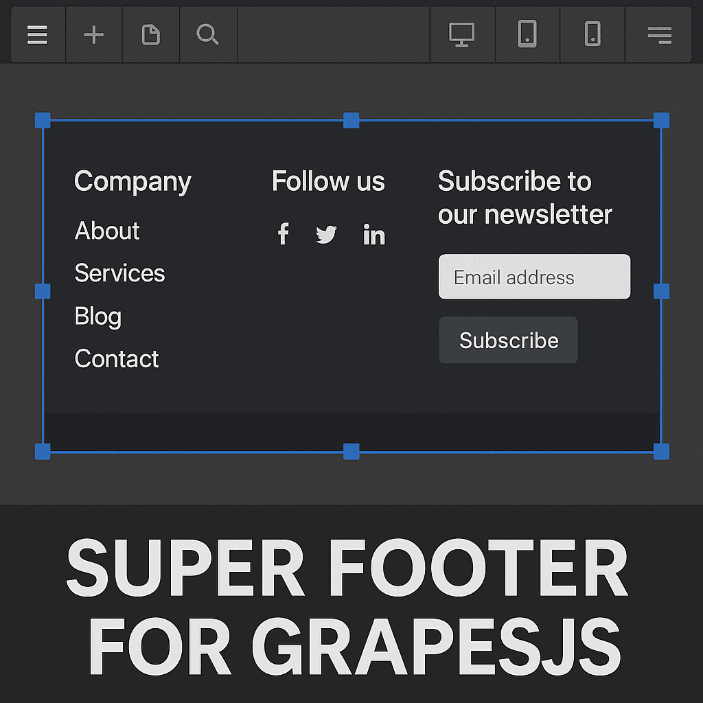 Super Footer for GrapesJS