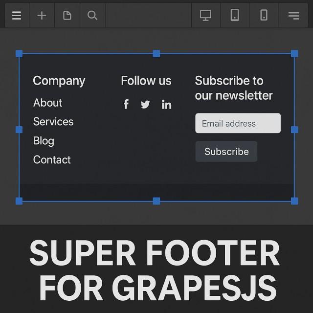 Super Footer for GrapesJS