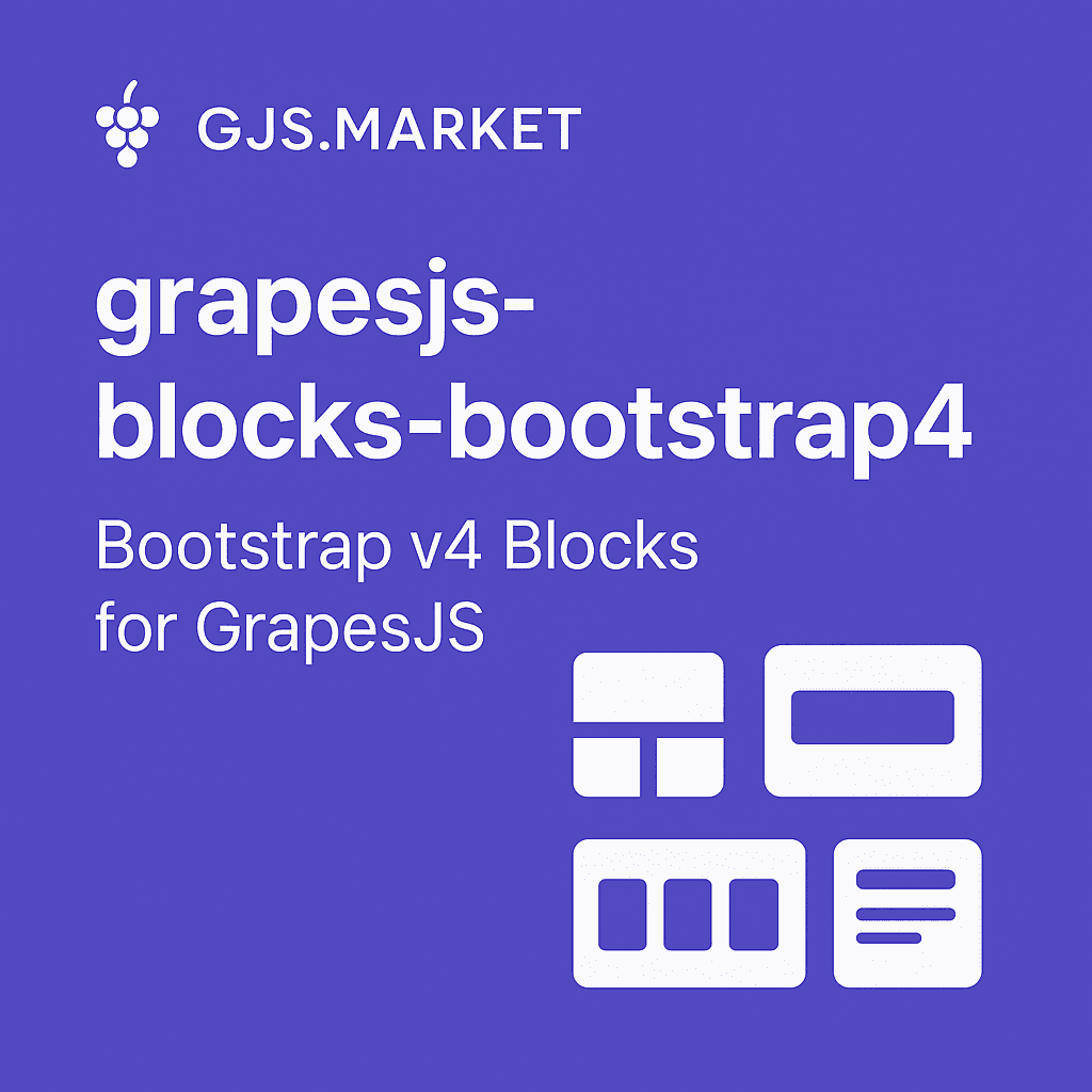Bootstrap 4 Blocks for GrapesJS