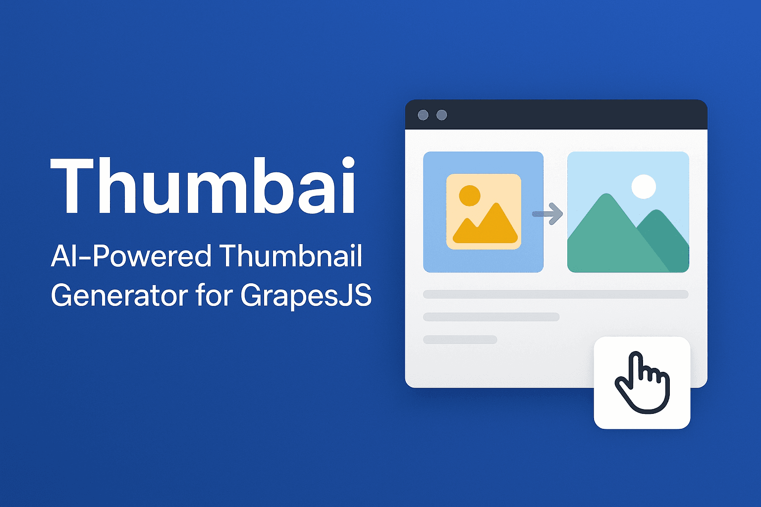 ThumbAI — AI-Powered Thumbnail Generator for GrapesJS