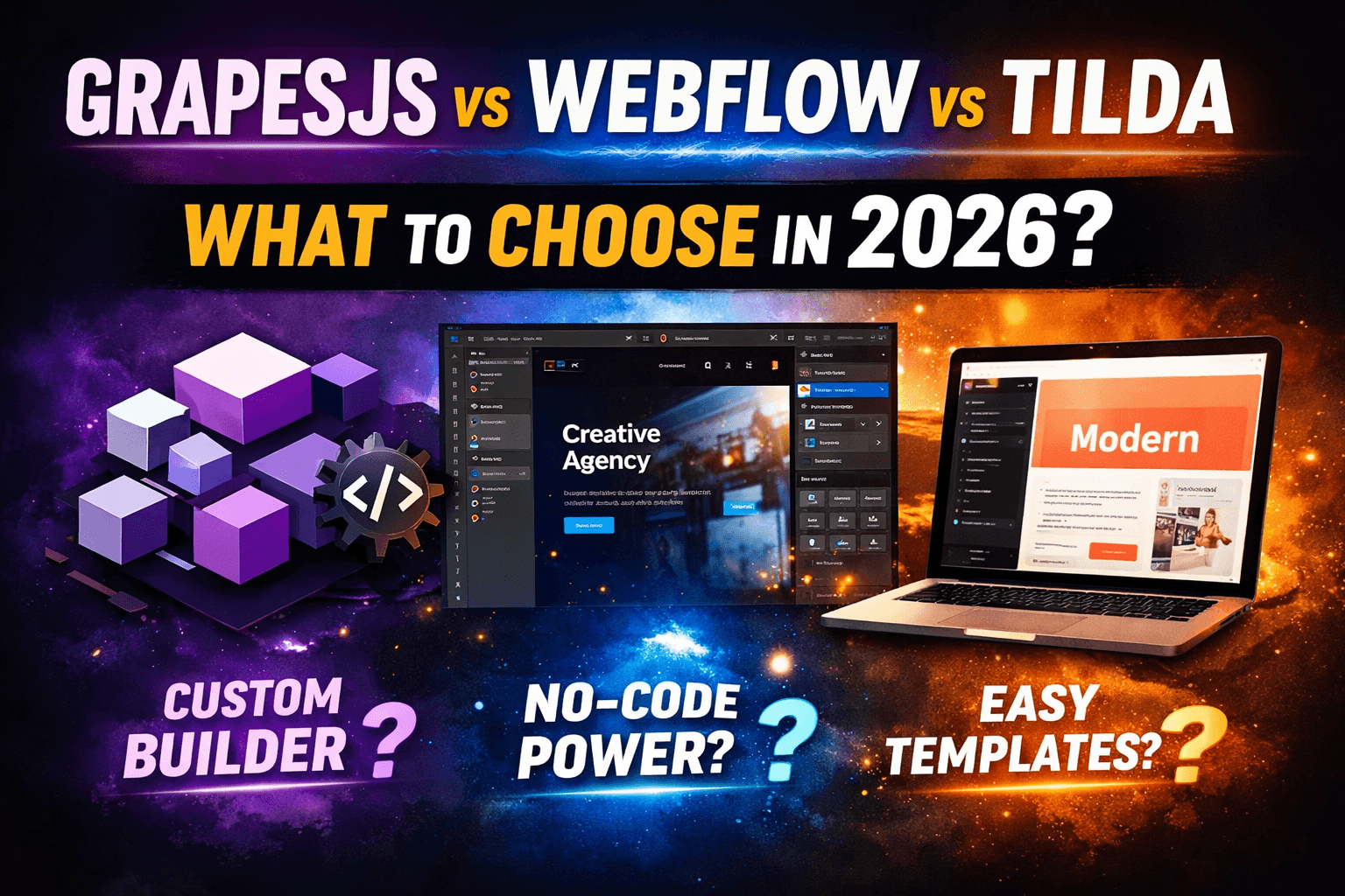 GrapesJS vs Webflow vs Tilda: What to Choose for Your Business in 2026