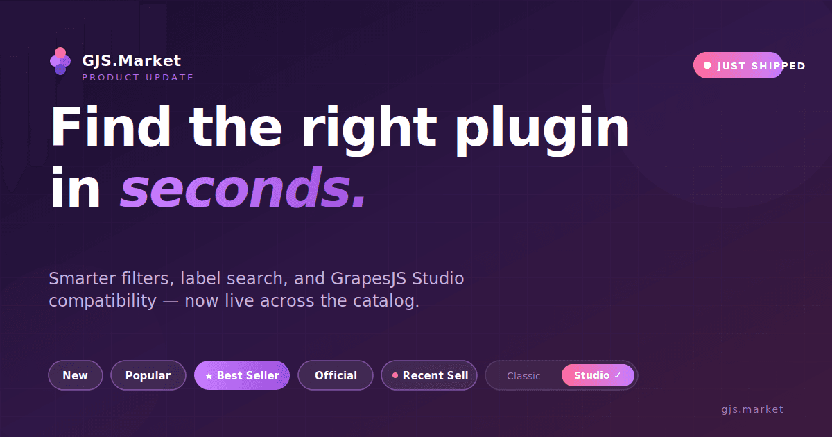 Find the Right GrapesJS Plugin in Seconds: Smarter Discovery Is Live