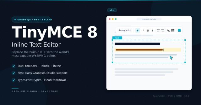 TinyMCE 8 Inline Text Editor