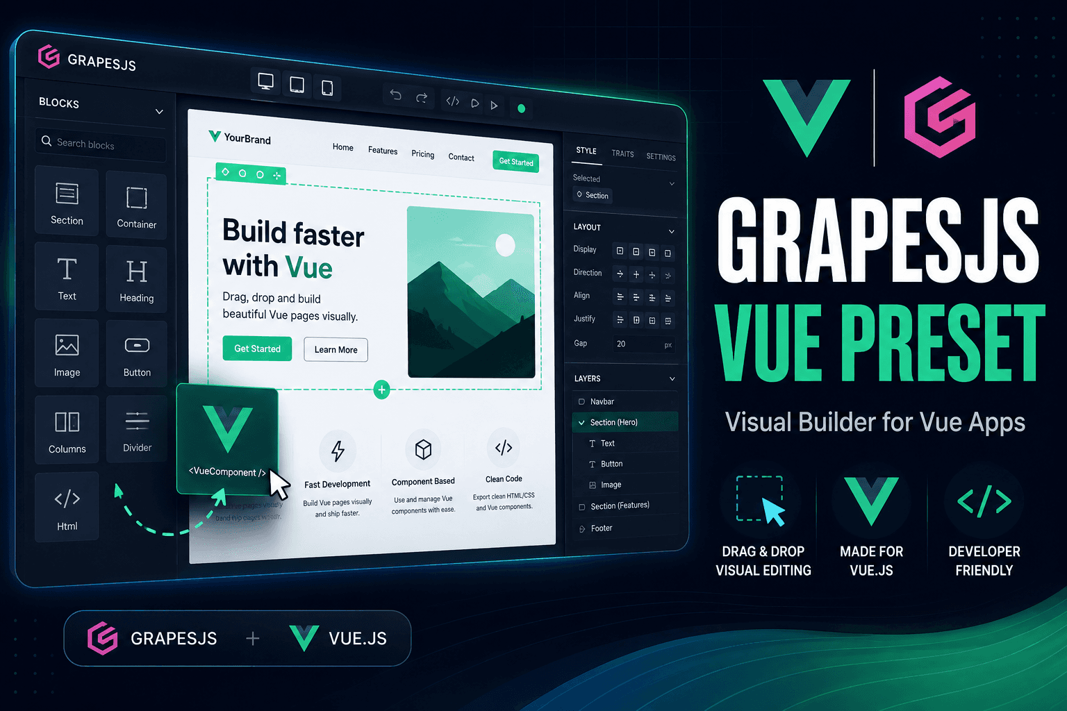 GrapesJS Vue 3: Build Custom Editor