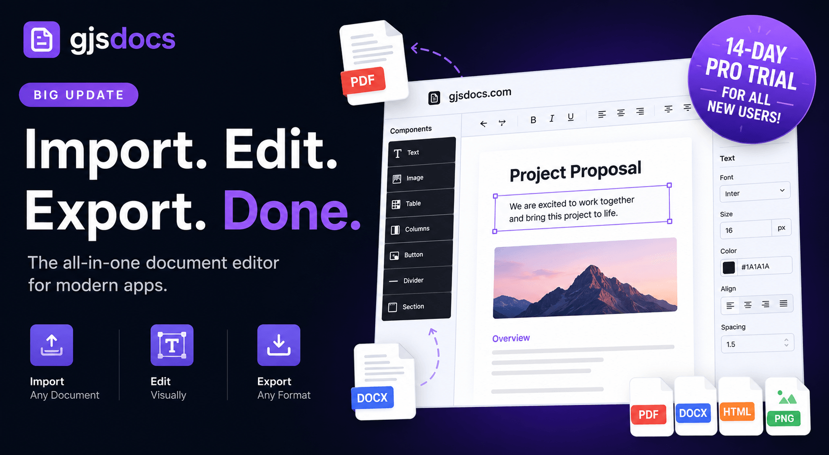 🚀 Big Update: Import, Edit & Export Documents with Ease + 14-Day Pro Trial