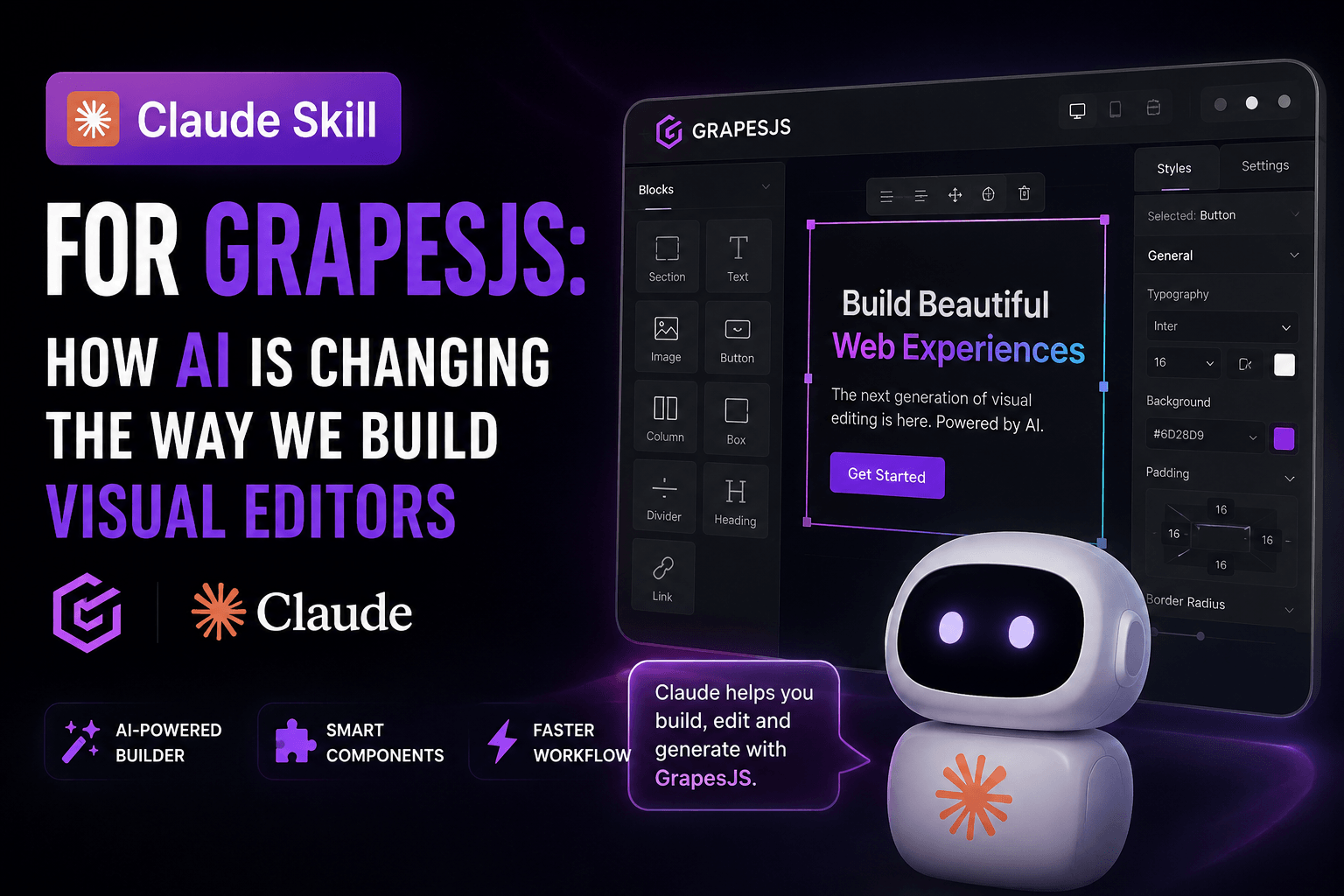 Claude Skill for GrapesJS: How AI Is Changing the Way We Build Visual Editors