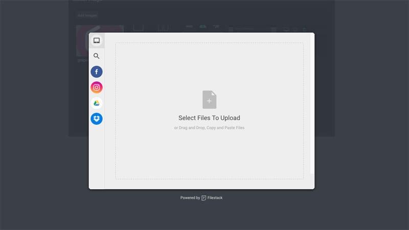 Filestack - choose the best sets of plugins and presets for GrapesJS