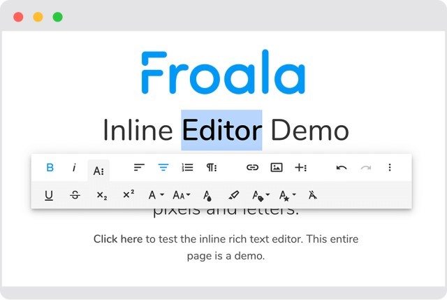 Froala Inline Text Editor