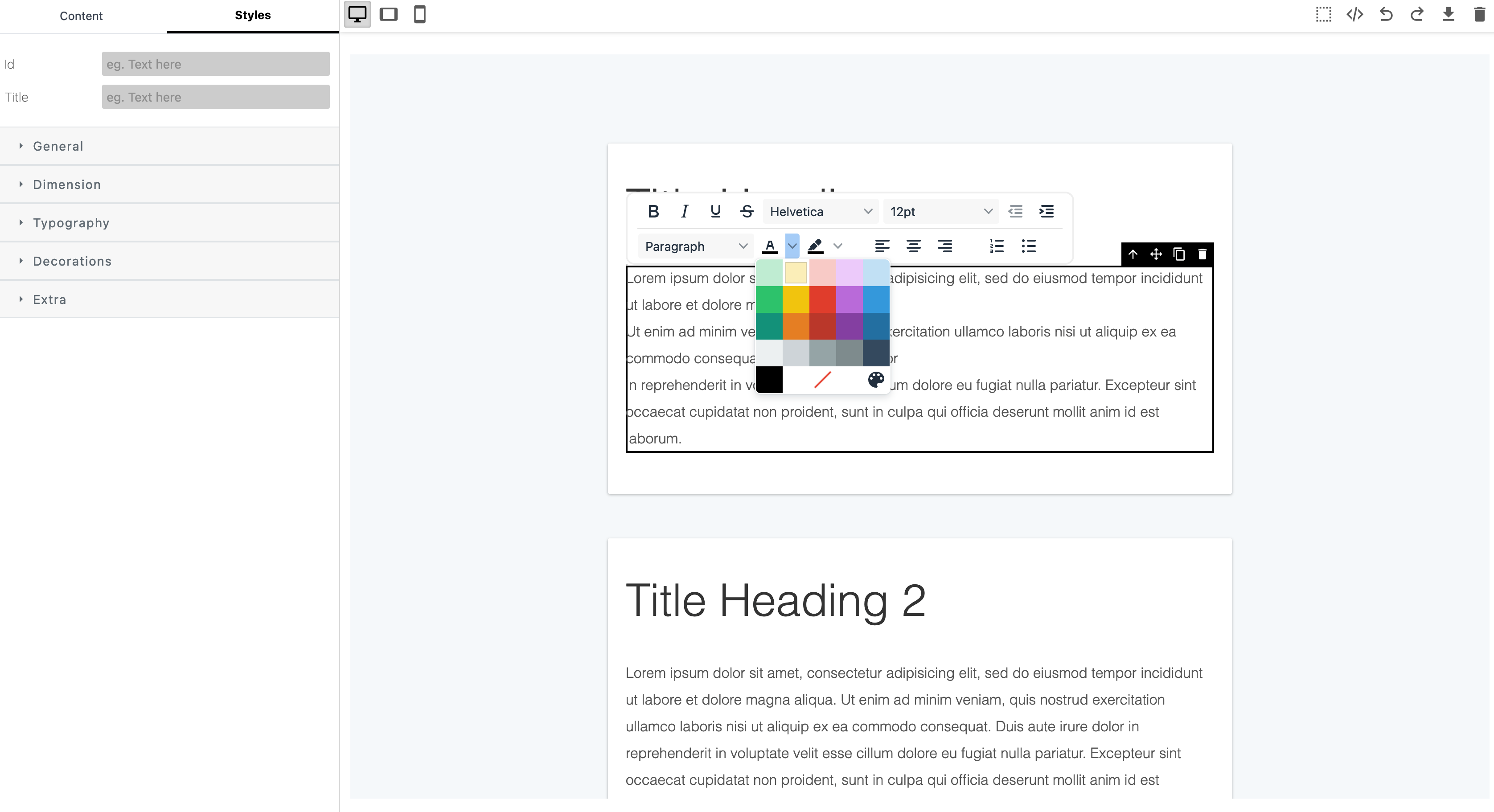 TinyMCE 6 Inline Text Editor