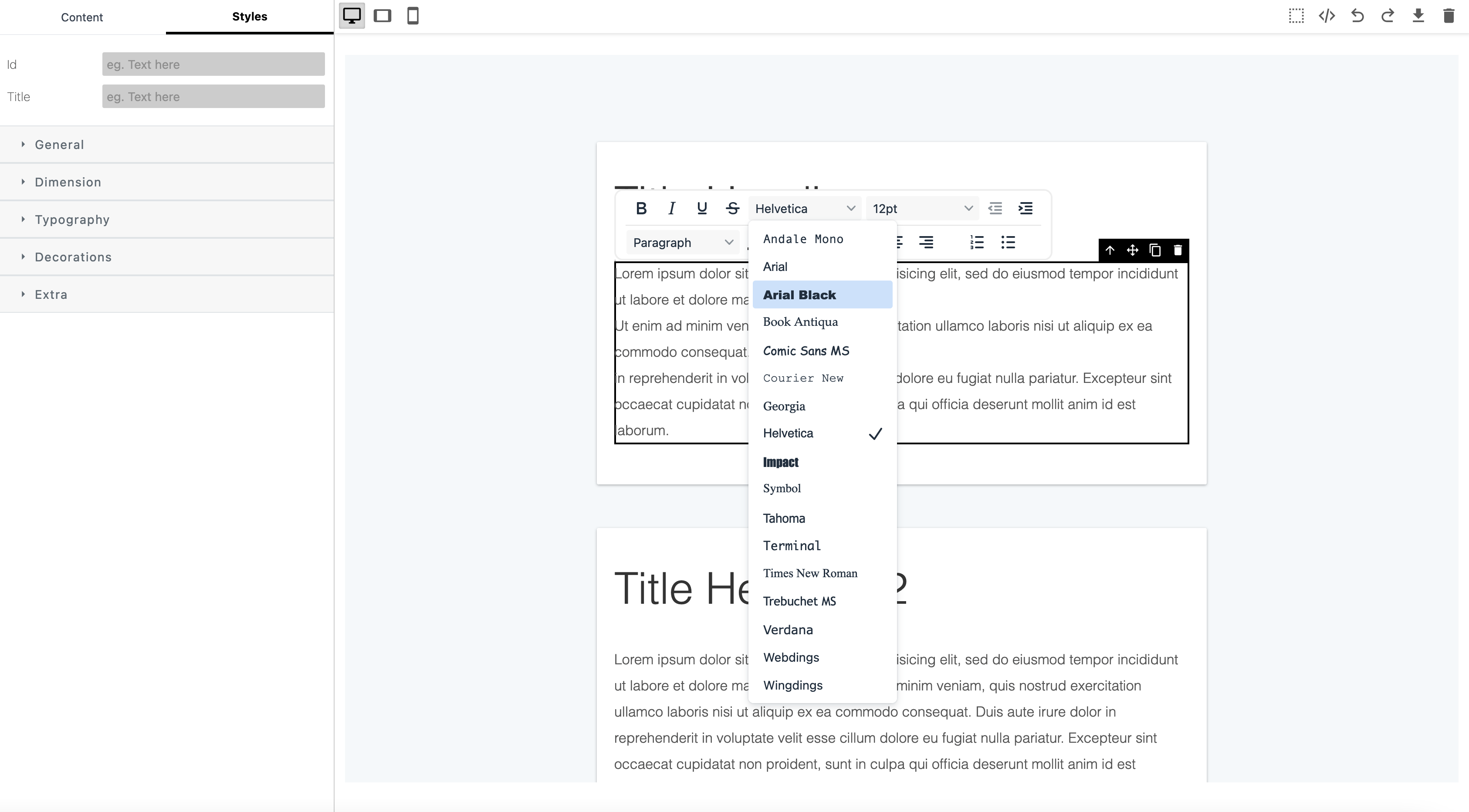 TinyMCE 6 Inline Text Editor