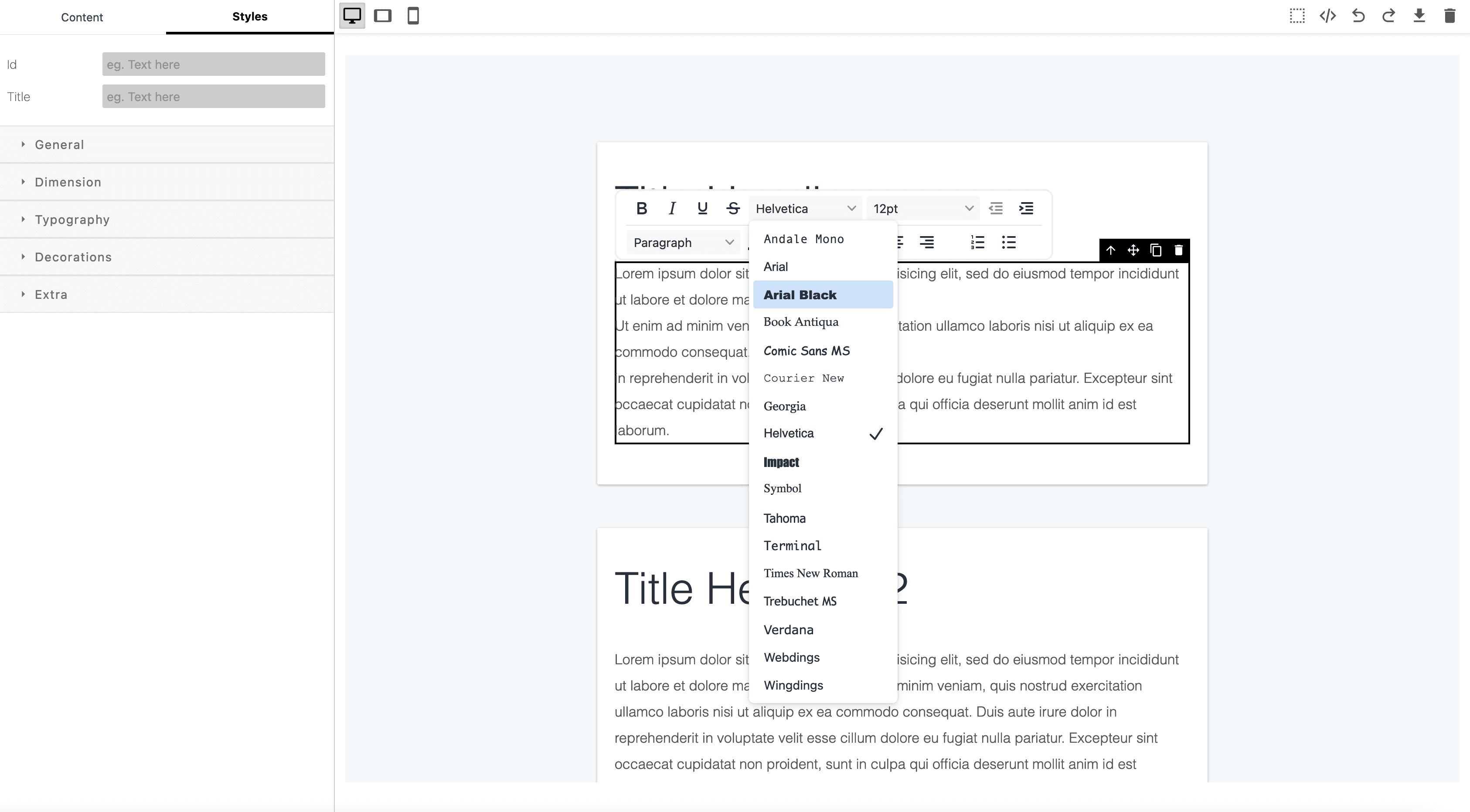 TinyMCE 6 Inline Text Editor GrapesJS
