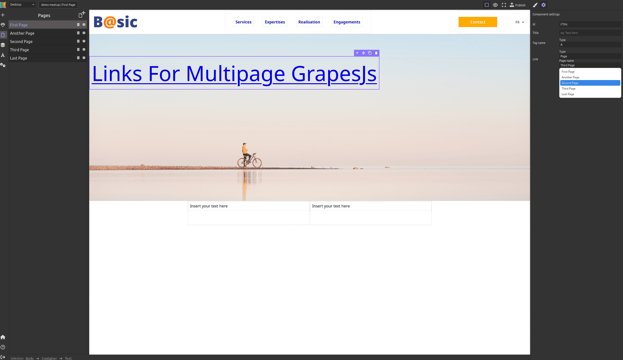 WIP: Links for Multipage websites - choose the best sets of plugins and presets for GrapesJS