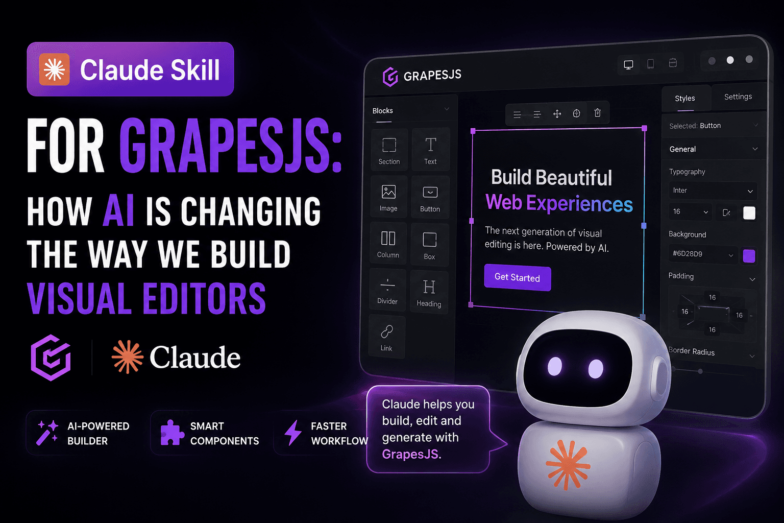 Claude Skill for GrapesJS: How AI Is Changing the Way We Build Visual Editors