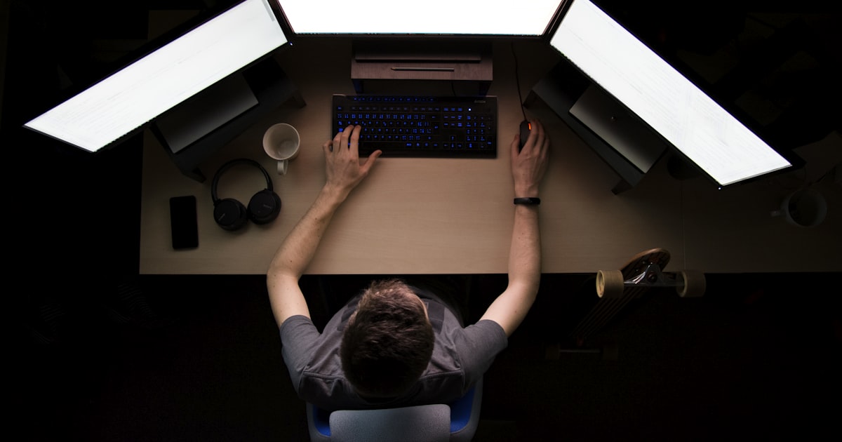 Code on a screen in a dark editor