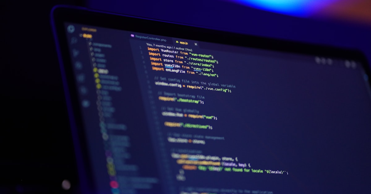 Exported code and markup on a screen